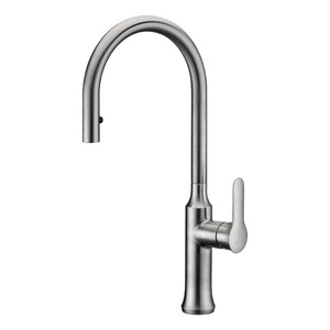 Cresent Single-Handle Pull-Down Kitchen Faucet in Brushed Nickel