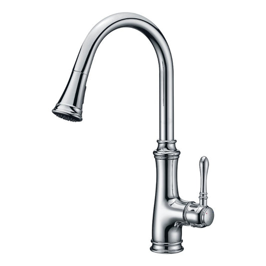 Luna Single-Handle Pull-Down Kitchen Faucet in Polished Chrome