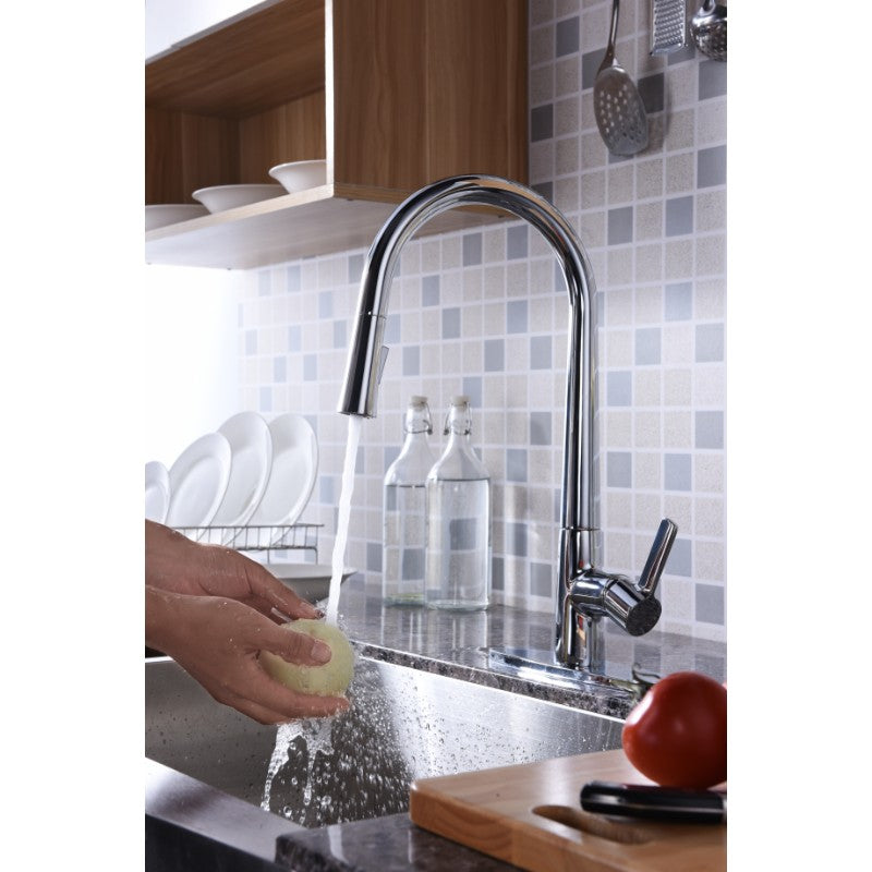 Orbital Single-Handle Pull-Down Kitchen Faucet in Polished Chrome