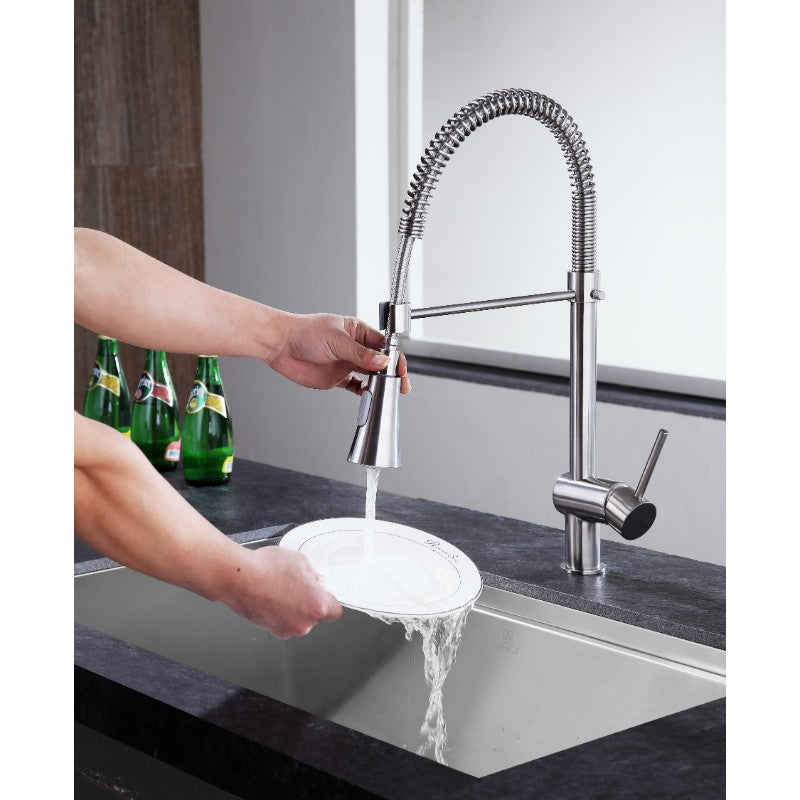Carriage Single-Handle Pull-Down Kitchen Faucet in Brushed Nickel