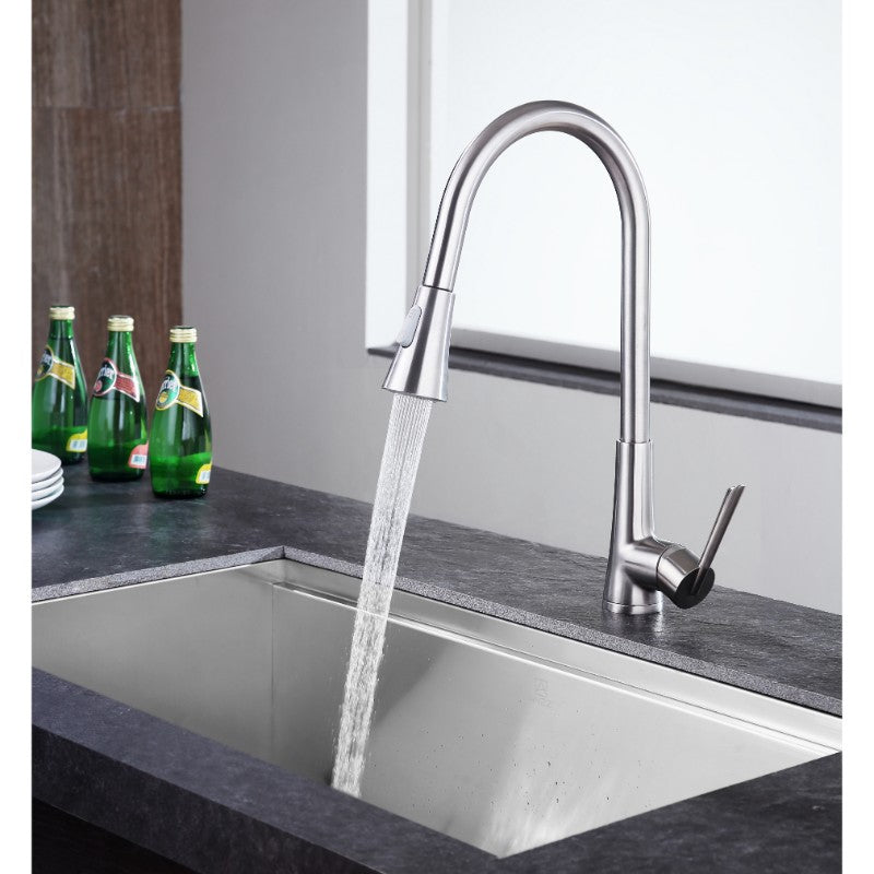 Tulip Single-Handle Pull-Down Kitchen Faucet in Brushed Nickel