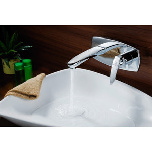 Voce Single-Handle Wall Mount Bathroom Faucet in Polished Chrome