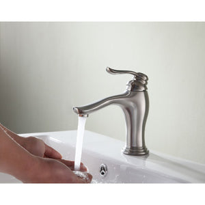 Anfore Single-Handle Bathroom Faucet in Brushed Nickel