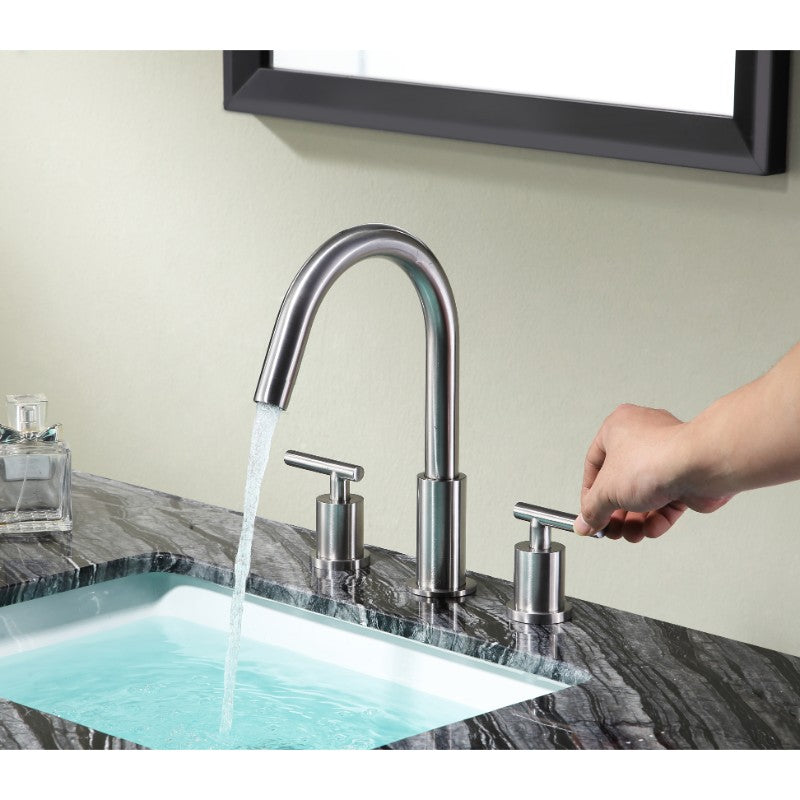 Roman Widespread Bathroom Faucet in Brushed Nickel