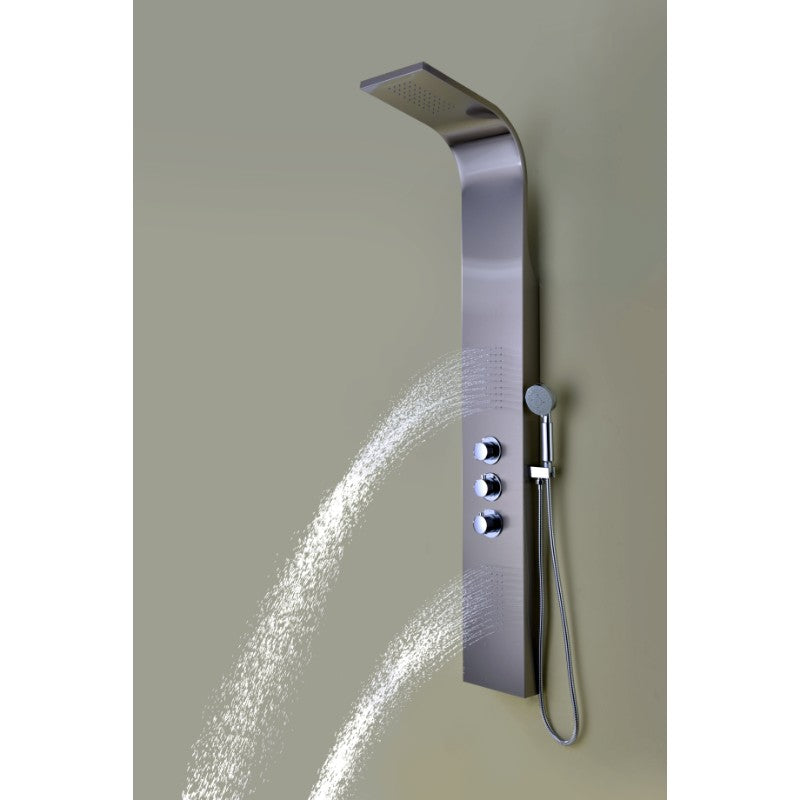 Arc Shower Panel in Stainless Steel