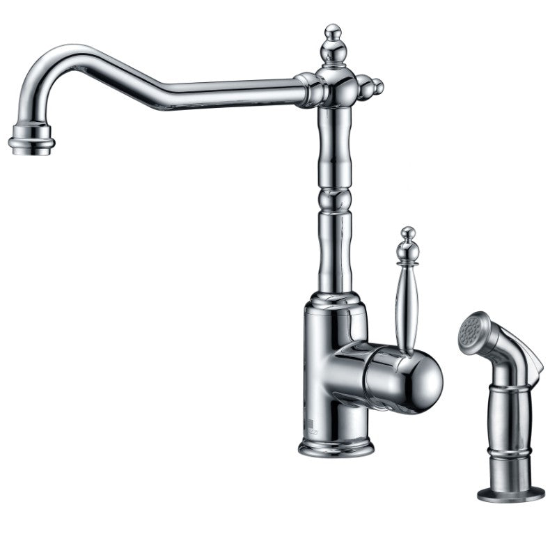 Elysian 32.88' Double Basin Farmhouse Apron Kitchen Sink with Locke Single-Handle Faucet in Polished Chrome