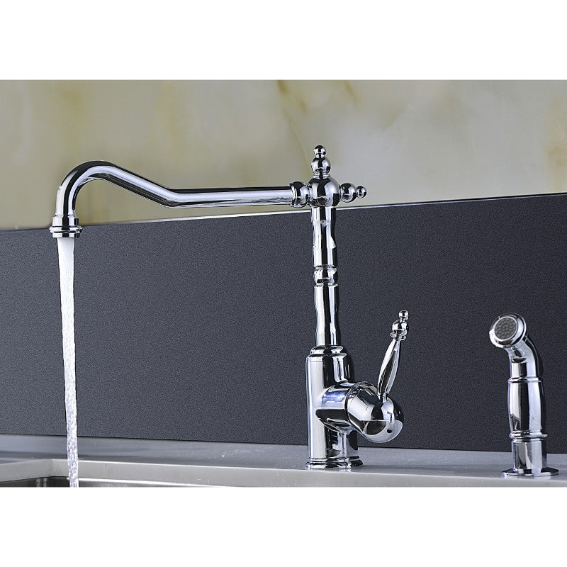 Elysian 32.88' Double Basin Farmhouse Apron Kitchen Sink with Locke Single-Handle Faucet in Polished Chrome