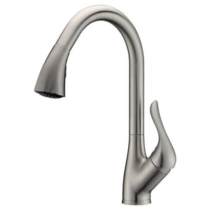 Elysian 35.88' Double Basin Farmhouse Apron Kitchen Sink with Accent Pull-Down Faucet in Brushed Nickel