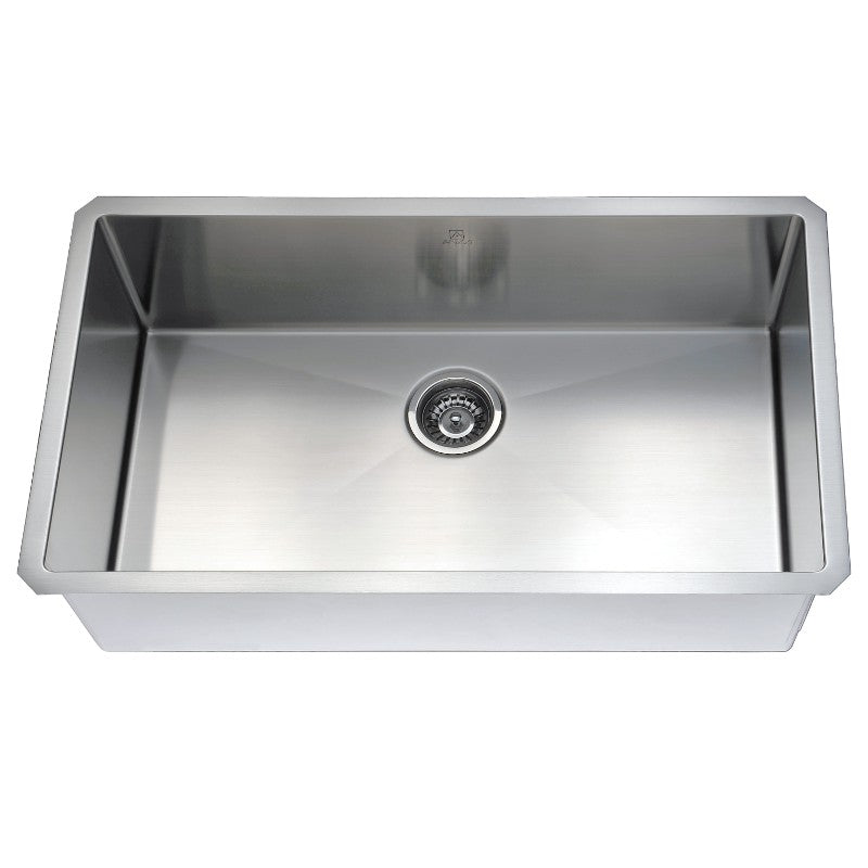 Vanguard 32.75' Single Basin Undermount Kitchen Sink with Locke Single-Handle Faucet in Polished Chrome