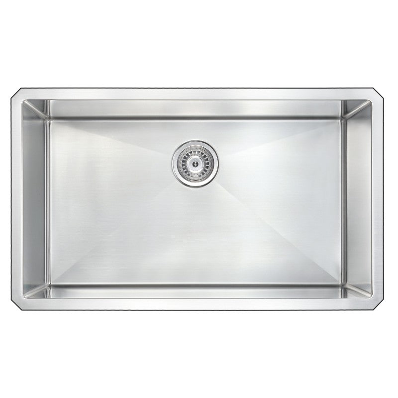 Vanguard 32.75' Single Basin Undermount Kitchen Sink with Timbre Single-Handle Faucet in Polished Chrome