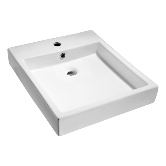 Deux 18.3" Vessel Bathroom Sink in White