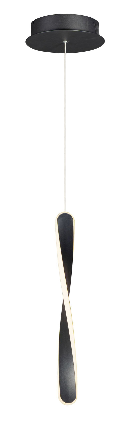 Pirouette 8" Single Light Mini-Pendant in Black