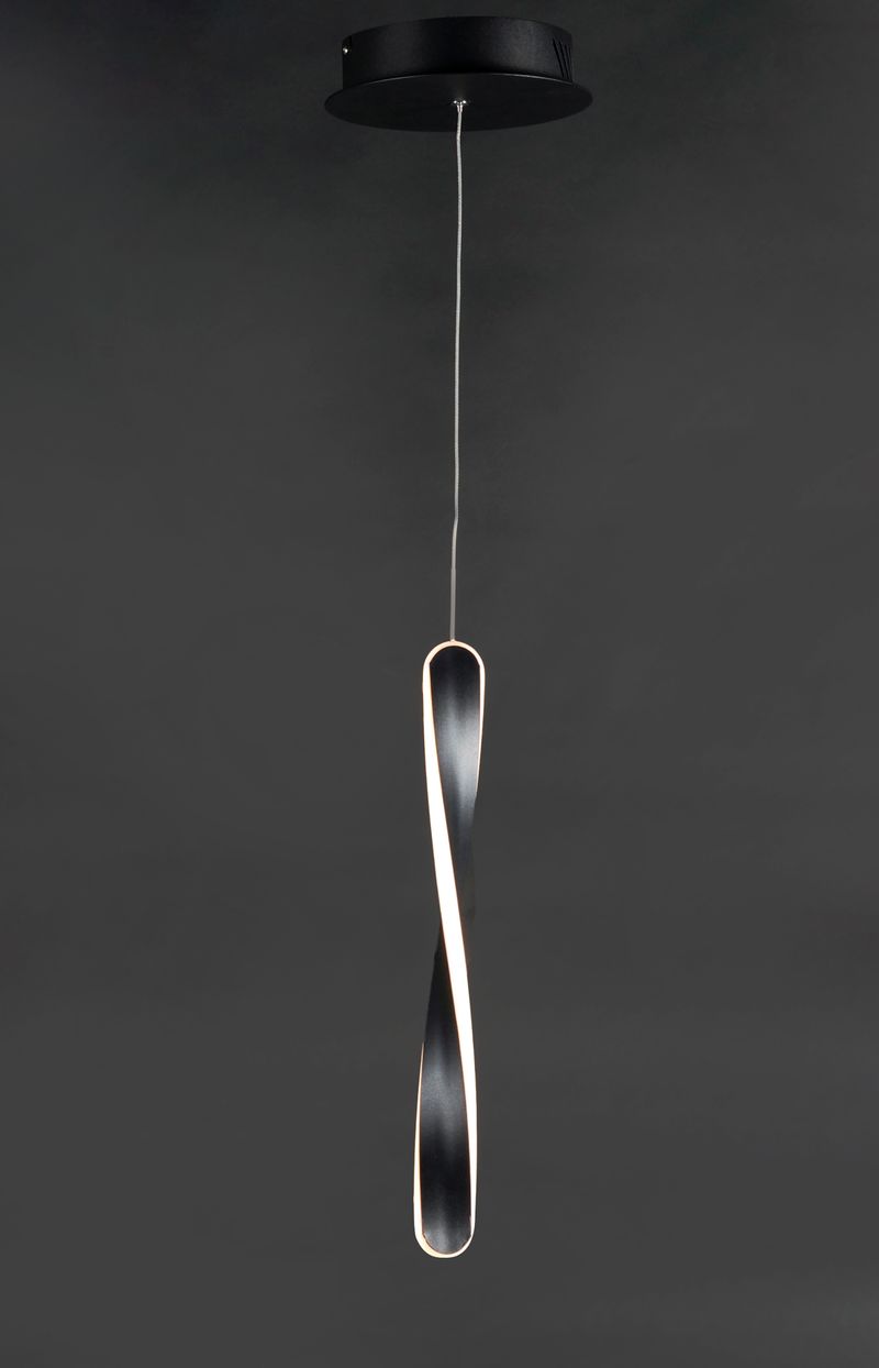 Pirouette 8' Single Light Mini-Pendant in Black