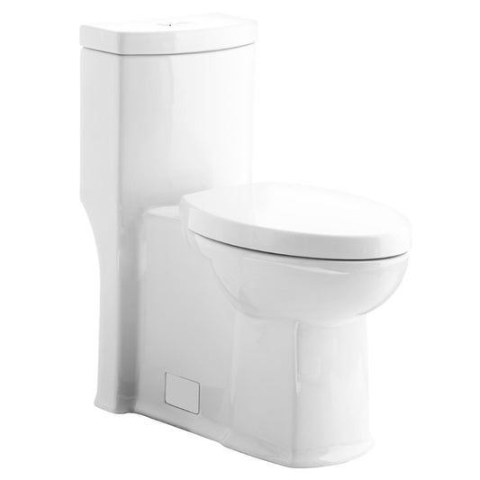 Boulevard Elongated 1.1 gpf & 1.6 gpf Dual Flush One-Piece Toilet in White
