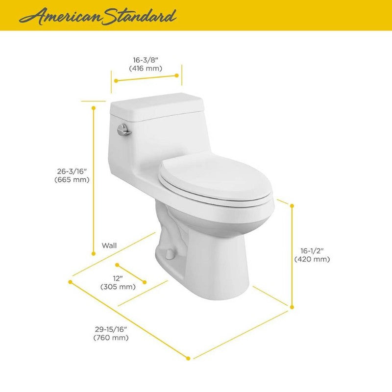 Colony Elongated 1.28 gpf One-Piece Toilet in White