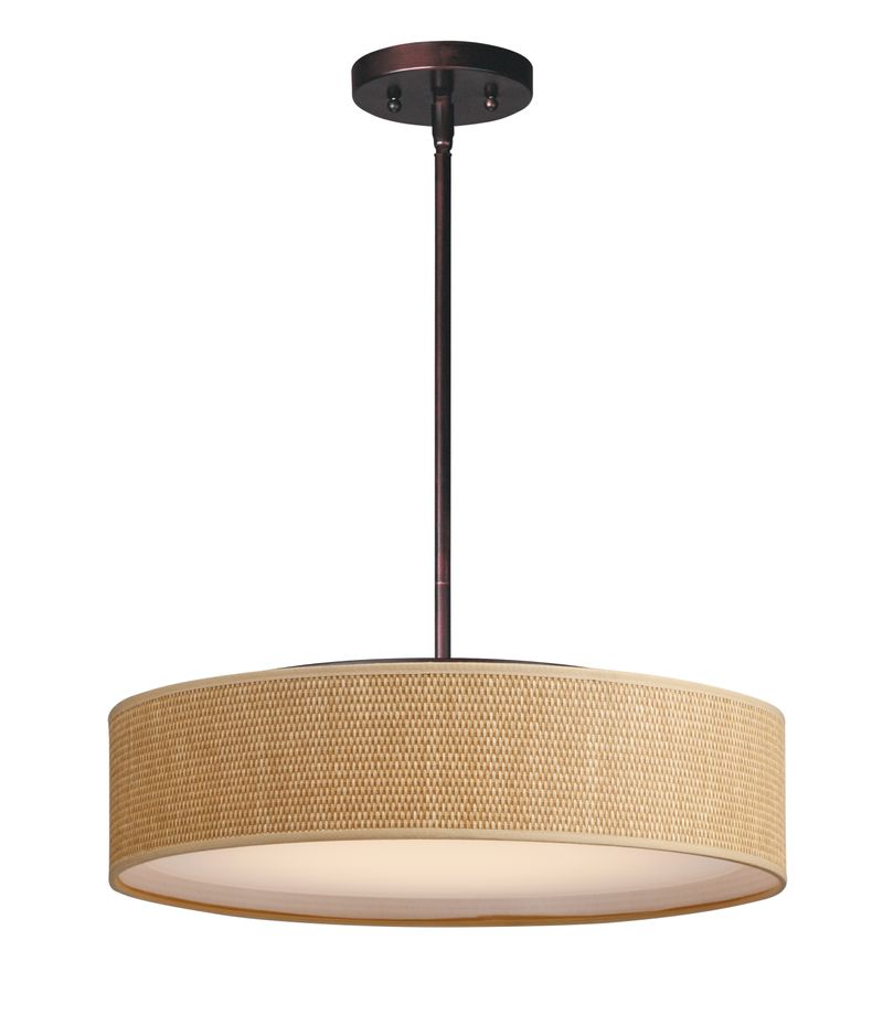 Prime 20' 5 Light Single Pendant in Oil Rubbed Bronze with Grass Shade