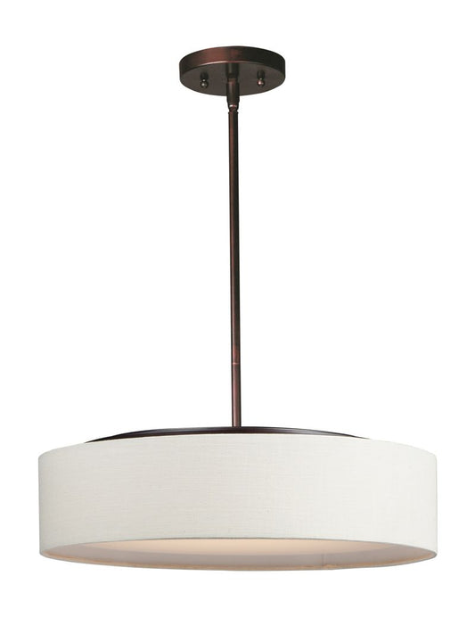 Prime 20" 5 Light Single Pendant in Oil Rubbed Bronze with Oatmeal Linen Shade