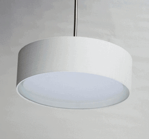 Prime 16' 3 Light Single Pendant in Satin Nickel with White Linen Shade