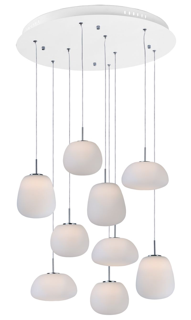 Puffs 24.5' 9 Light Multi-Light Pendant in White