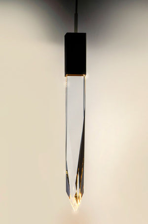 Quartz 21' Single Light Mini-Pendant in Black