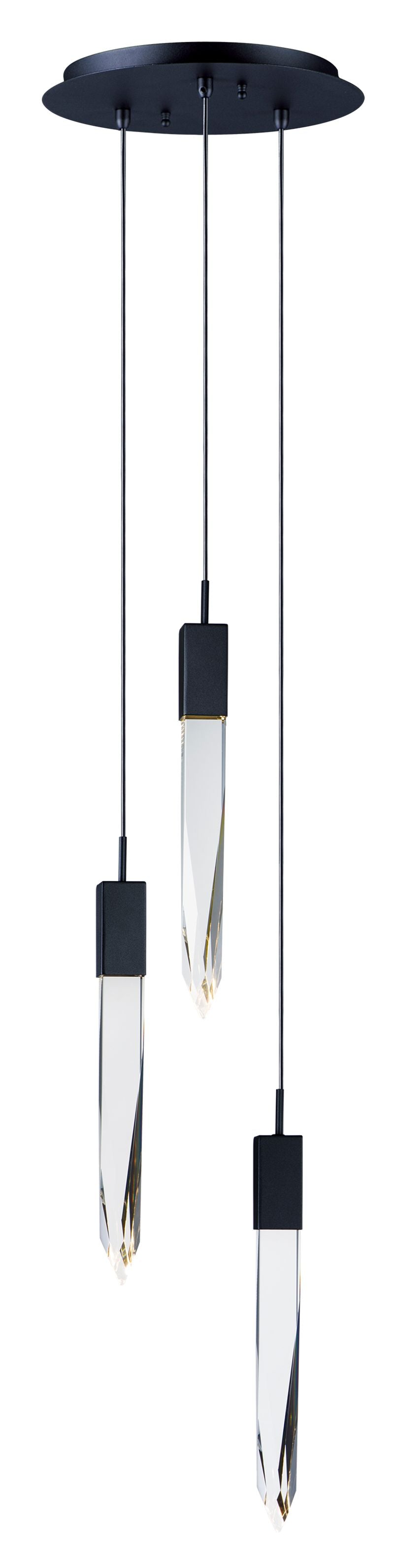 Quartz 13' 3 Light Multi-Light Pendant in Black