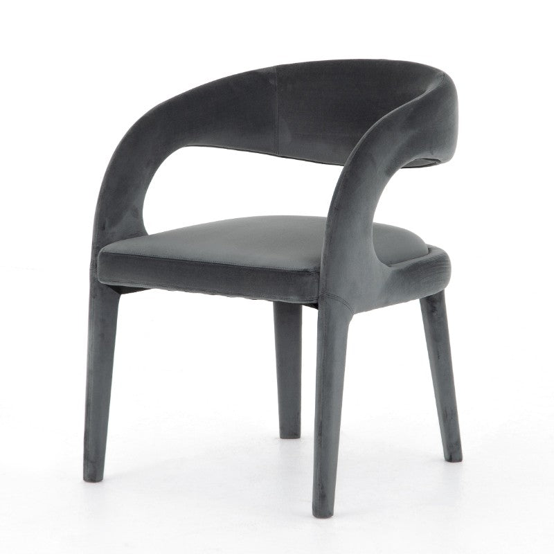 Hawkins Dining Chair in Charcoal Velvet (23.5' x 24' x 31')