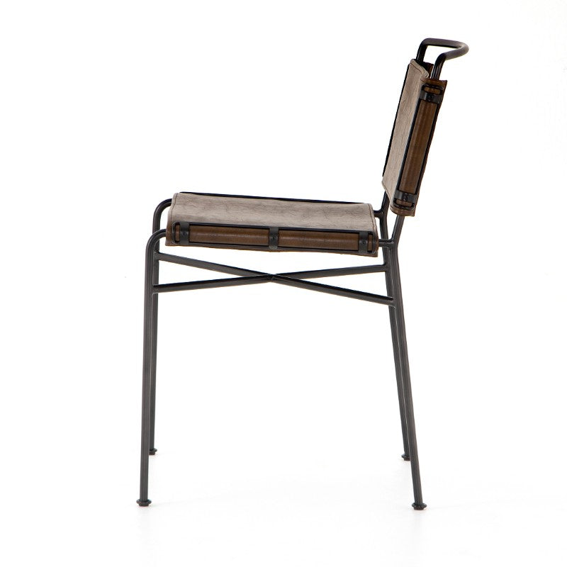 Wharton Dining Chair in Distressed Brown (20.25' x 24.25' x 33')