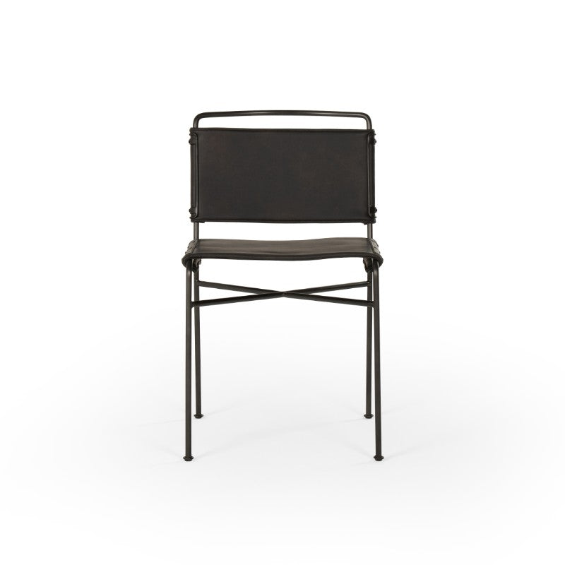 Wharton Dining Chair in Waxed Black (20.25' x 24.25' x 33')