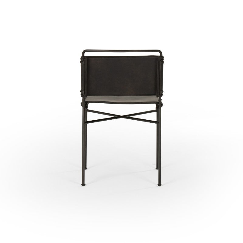 Wharton Dining Chair in Waxed Black (20.25' x 24.25' x 33')