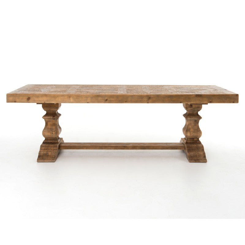 Castle Dining Table in Waxed Bleached Pine (98' x 39.25' x 30.75')