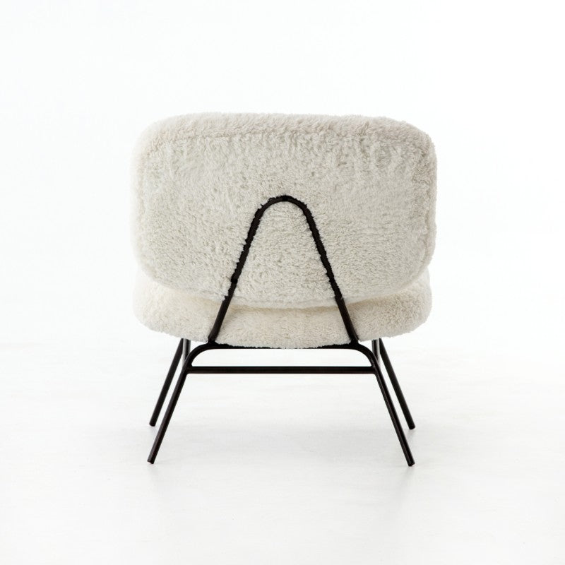 Caleb Chair in Ivory Angora (22.5' x 27.5' x 27.5')