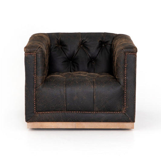 Maxx Chair in Destroyed Black (33.5" x 33.75" x 26")
