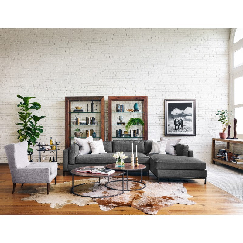 Grammercy Sectional in Bennett Charcoal (120' x 67' x 30')
