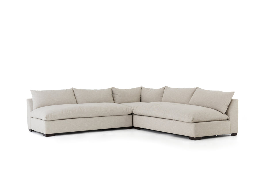 Atelier 3-Piece Sectional in Ashby Oatmeal & Espresso (112' x 112' x 31.5')