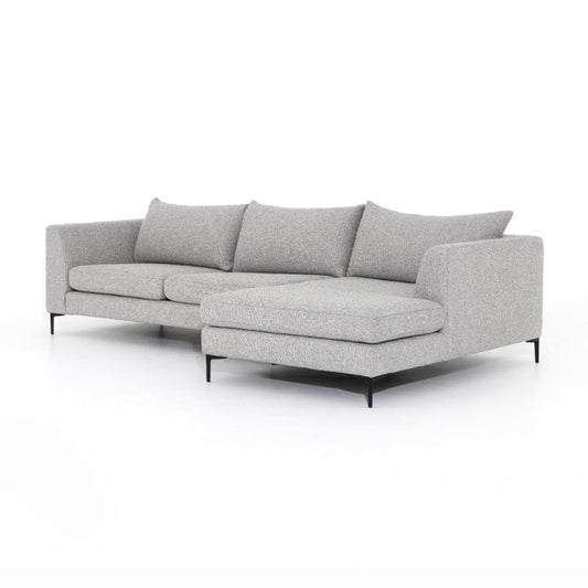 Madeline Sectional in Matte Black (123" x 68" x 38")