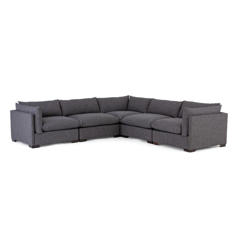 Westwood Five Piece Sectional in Espresso Bennett Charcoal (117' x 117' x 31')