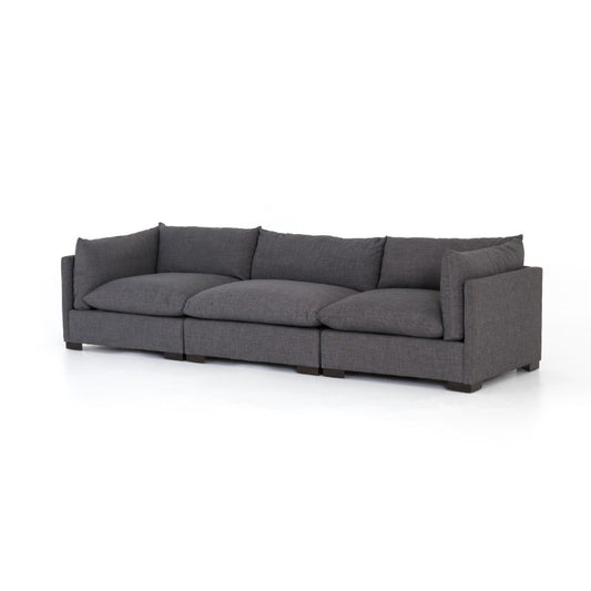 Westwood Three Piece Sectional in Espresso Bennett Charcoal (117" x 39" x 31")