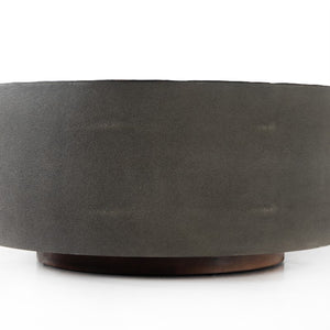 Crosby Coffee Table in Charcoal Shagreen (38' x 38' x 18')