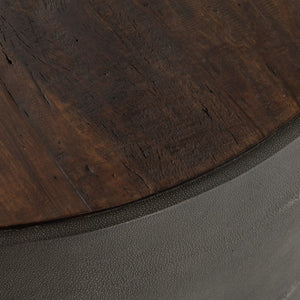 Crosby Coffee Table in Charcoal Shagreen (38' x 38' x 18')