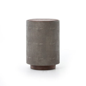Crosby Side Table in Charcoal Shagreen (17' x 17' x 24.5')