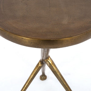 Schmidt Side Table in Raw Antique Brass (18' x 14' x 20')
