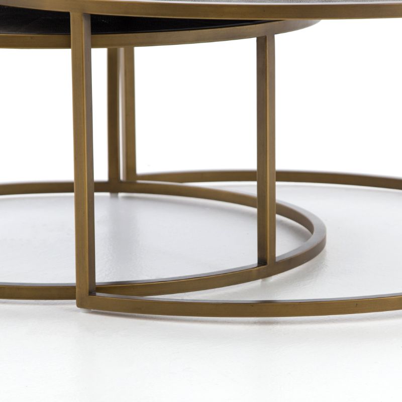 Shagreen Coffee Table in Antique Brass (38' x 38' x 16')