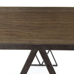 Sampson Desk in Antique Brass Clad (59' x 23.5' x 30')