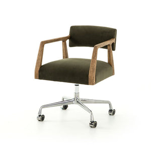 Tyler Desk Chair in Modern Velvet Loden (21.75' x 24' x 30.25')