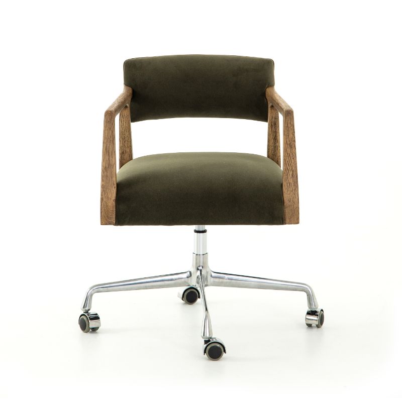 Tyler Desk Chair in Modern Velvet Loden (21.75' x 24' x 30.25')