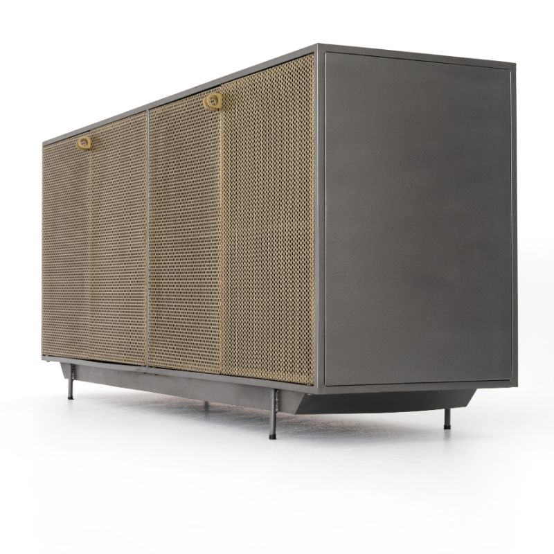Hendrick Sideboard in Perforated Brass Patina (73' x 18' x 30')