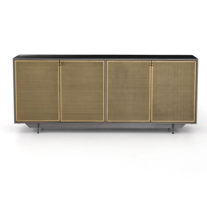 Hendrick Sideboard in Perforated Brass Patina (73' x 18' x 30')