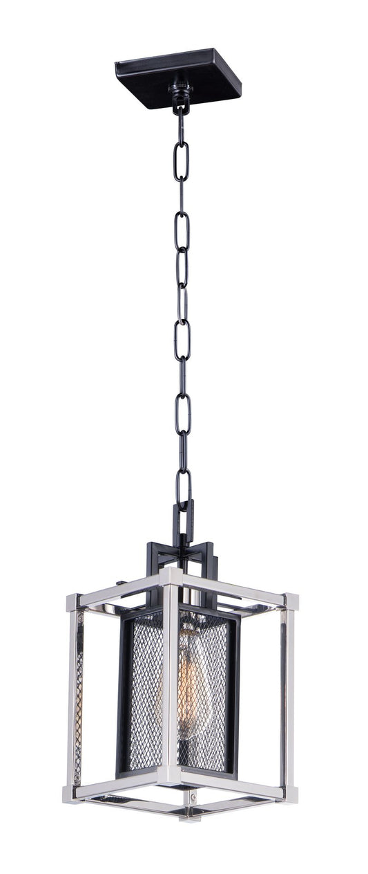 Refine 7.25" Single Light Mini-Pendant in Black and Polished Nickel