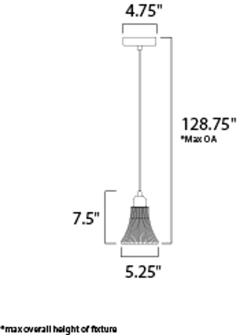 Retro 5.25' Single Light Pendant in Polished Nickel