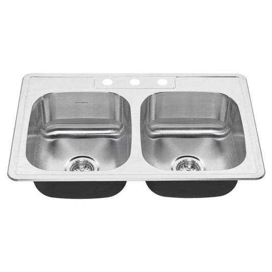Colony Pro 32.94" Double Basin Drop-In Kitchen Sink in Stainless Steel